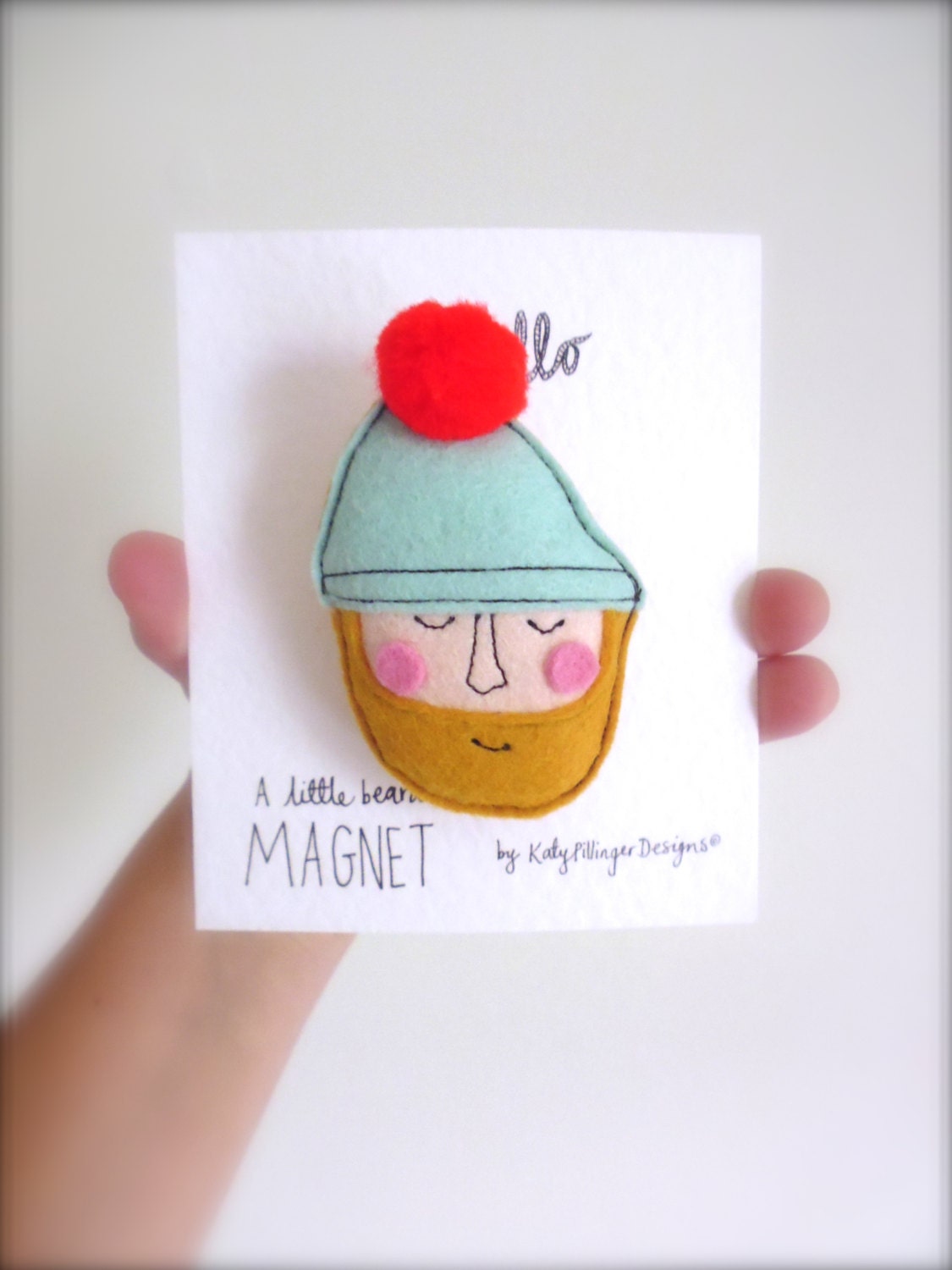 A little Felt Beard Man Home by KatyPillingerDesigns