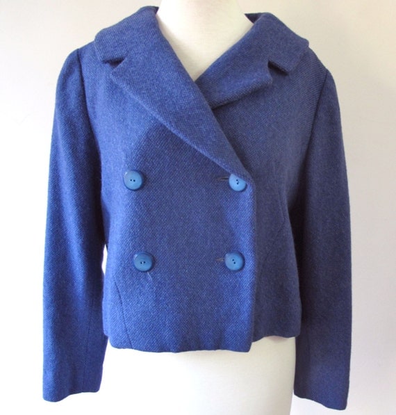 1950s-60s Periwinkle Blue Pea Coat