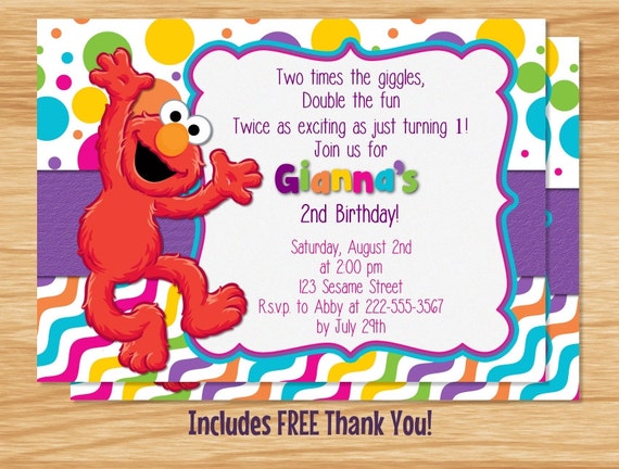 Custom Elmo Birthday Invitations 8