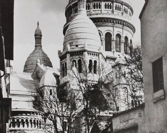 Paris Vintage Postcard France,Sacre Coeur Basilique French Ephemera- 1 Vintage Postcard, European Ephemera, Old Postcard, Parisian