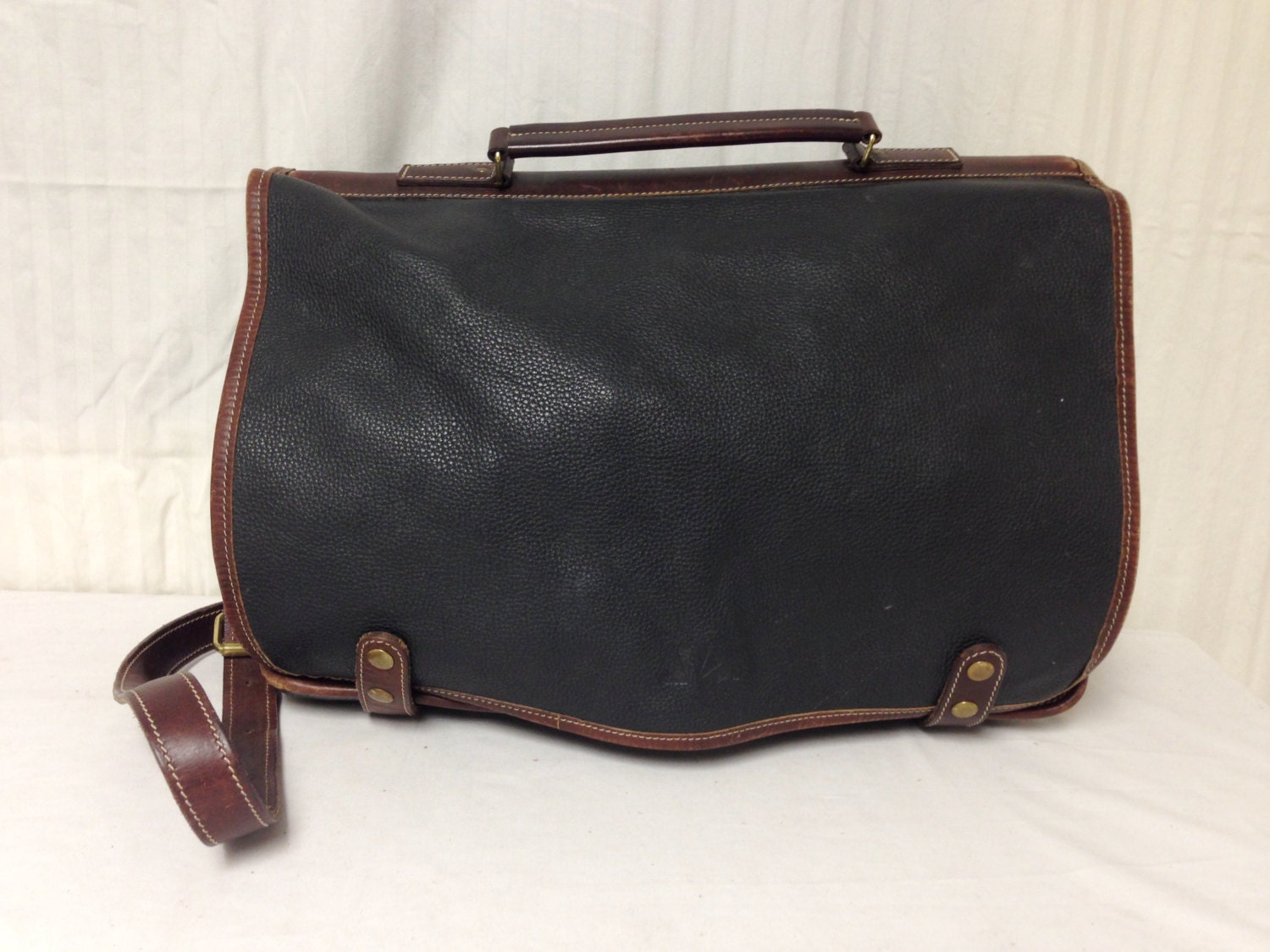 Roots Canada Leather Briefcase Brown BlackLeather