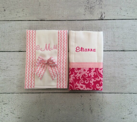 Personalized Baby Burp Cloth Set of 2 Create Your Own