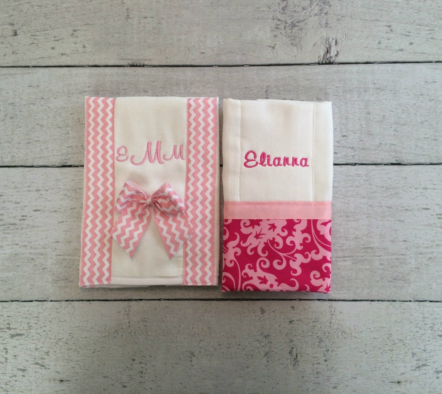 Personalized Baby Burp Cloth Set of 2 Create Your Own