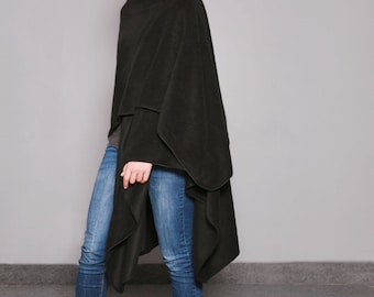 Fleece Shawl, Black Shawl, Wraps Shawls, Midi, Long Shawl, Poncho Wrap, Cape Shawl, Shawls And Wraps, Womens Shawls