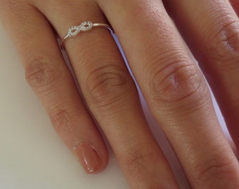 Cubic Zirconia and Sterling Silver Infinity Ring/Gold CZ Eternity Ring/Above the Knuckle Ring/Midi Ring/Pinky Finger Ring/Gold /ring