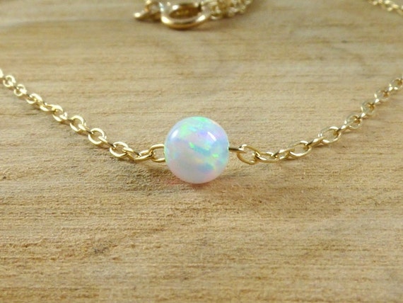 Opal Necklace White Opal necklace Small Opal Necklace Gold