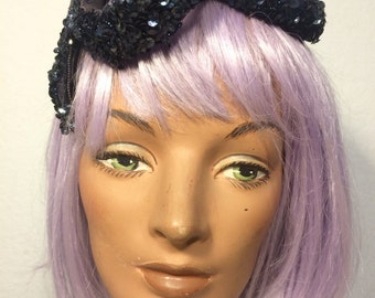 FREE SHIPPING 1950's Sequins Crown Hat