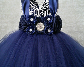 Navy Flower Girl Dress, Navy Wedding