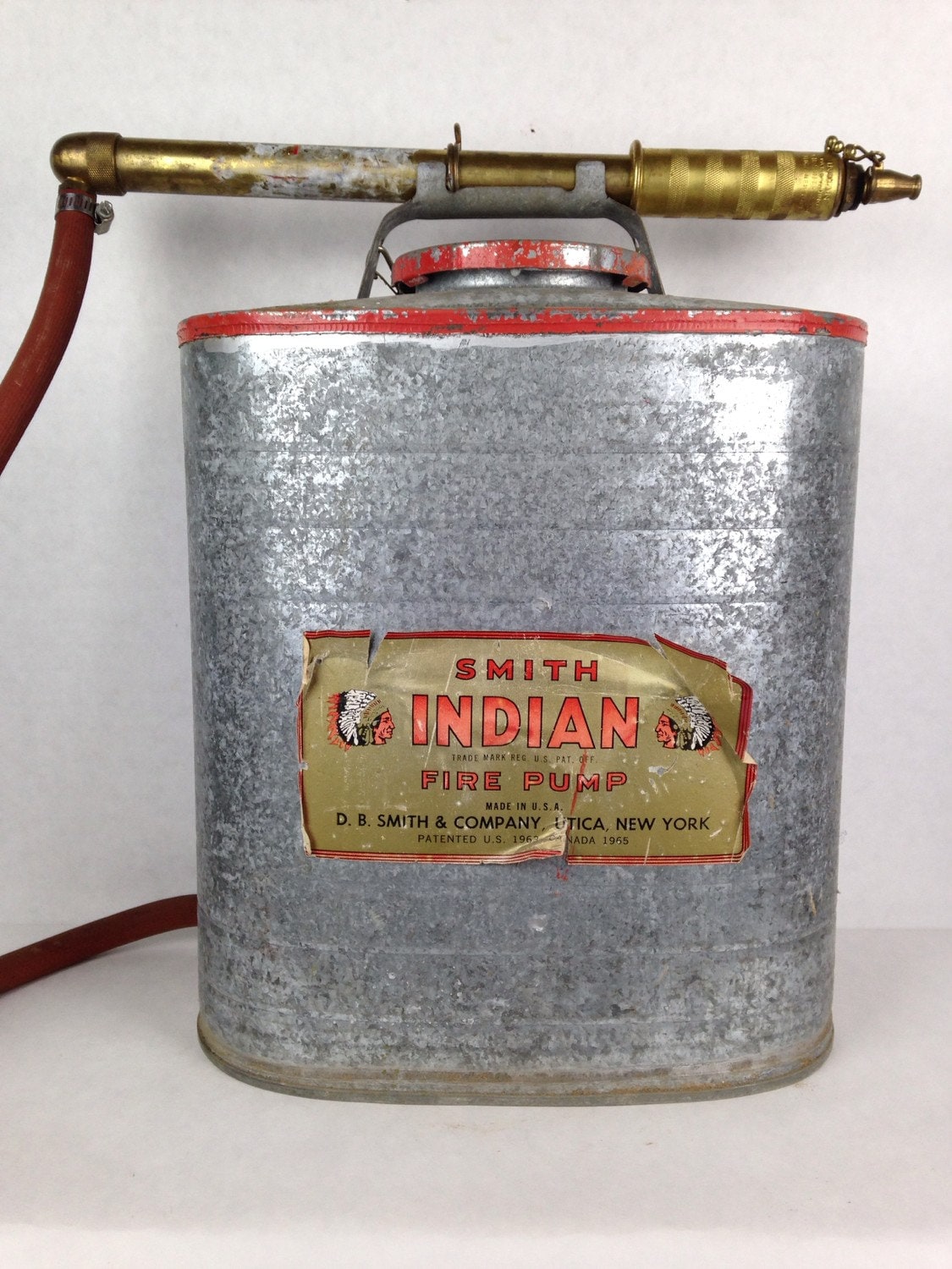 Vintage Smith Indian Backpack Fire Pump D.B. Smith & Company
