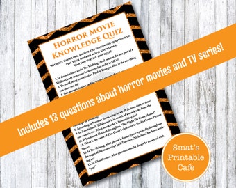 printable halloween party game horror movie trivia orange and black glitter chevron halloween - Halloween Horror Movie Trivia printable halloween party game horror movie trivia orange and black glitter chevron halloween - Halloween Horror Movie Trivia