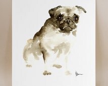 Popular items for pug dog art on Etsy