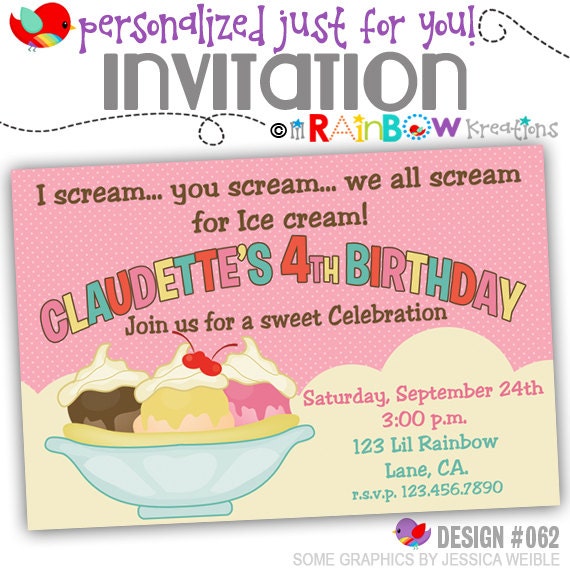 Banana Split Party Invitation 4