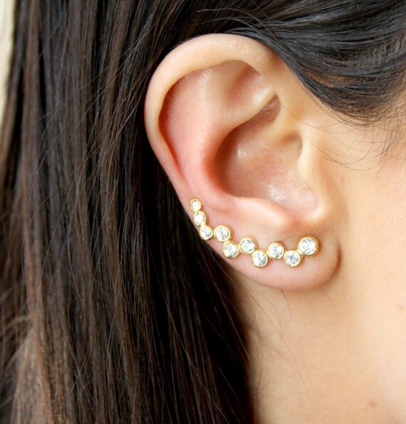 Pair Ear Cuff with Swarovski Delicate Two by DaintyAndGold