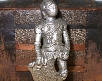 Large 24" Vintage Medieval Knight in Armor Chalkware Statue Sculpture