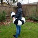 Black and White Striped Floor Dragging Costume Tail