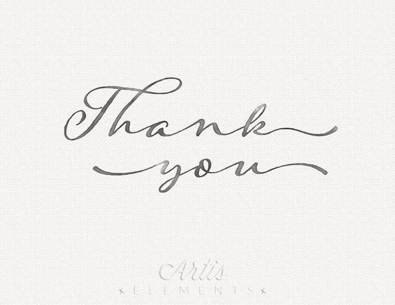 Thank You Photo Overlay Black Blue or Sepia Ink by ArtisElements