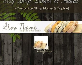 Etsy Soap Shop Banner and Matching Avatar, Premade Natural Products, Bath and Body, Customize Shop Name and Tagline, Graphic Design Service