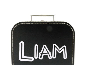 cardboard suitcase, custom made with name