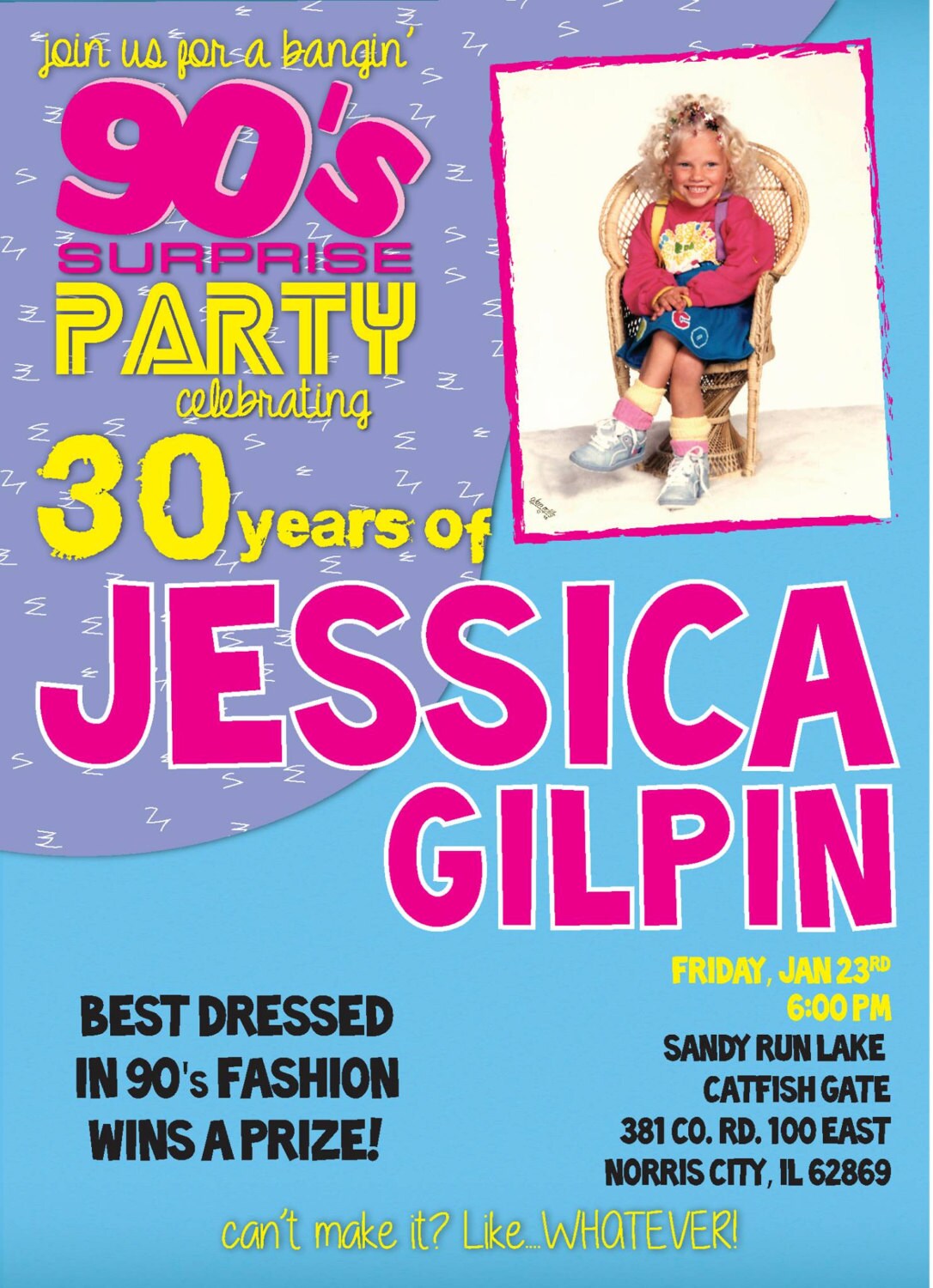 Ultimate 90s Party Invitation Digital File You print at home