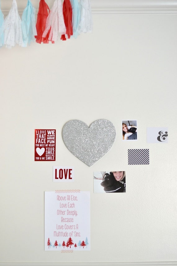 Glitter Heart Wall Hanging for Gallery Wall