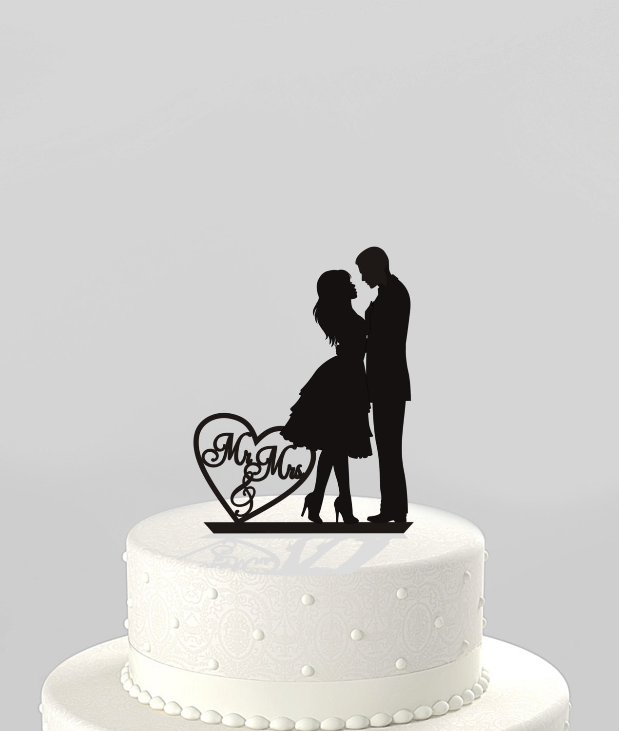 11. Wedding Cake Topper Silhouette Couple Acrylic Cake Topper.