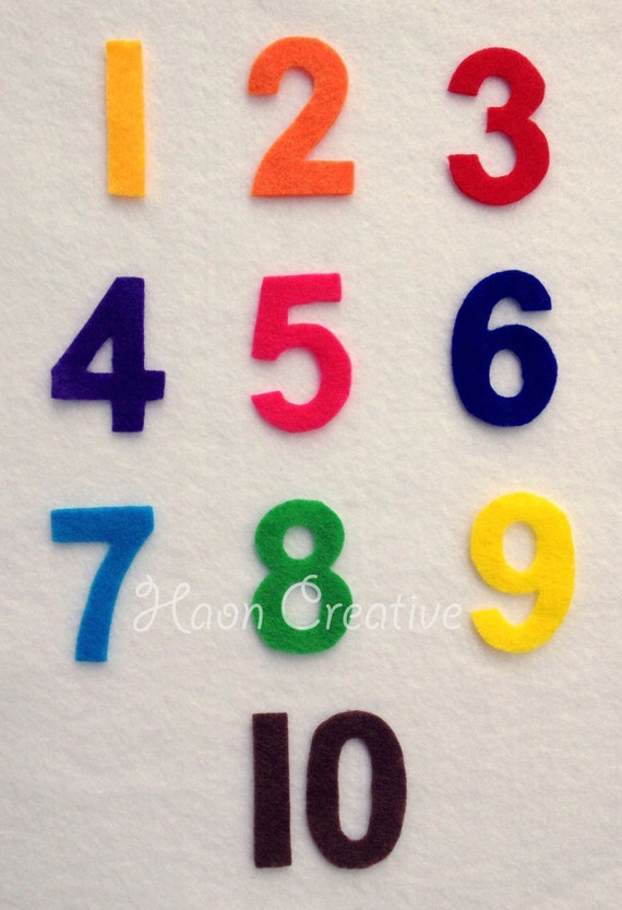 Colourful Felt / Flannel Board Numbers 110 or by HaonCreative