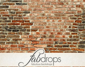 Old Brick Wall Backdrop - Red Brick Photography Backdrop - Distressed Brick Back Drop (FD0909)