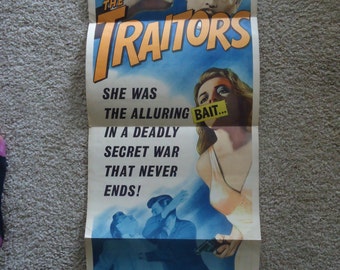 Original 1963 The Traitors Insert Movie Poster Noir, Crime, Sexploitation, Patrick Allen