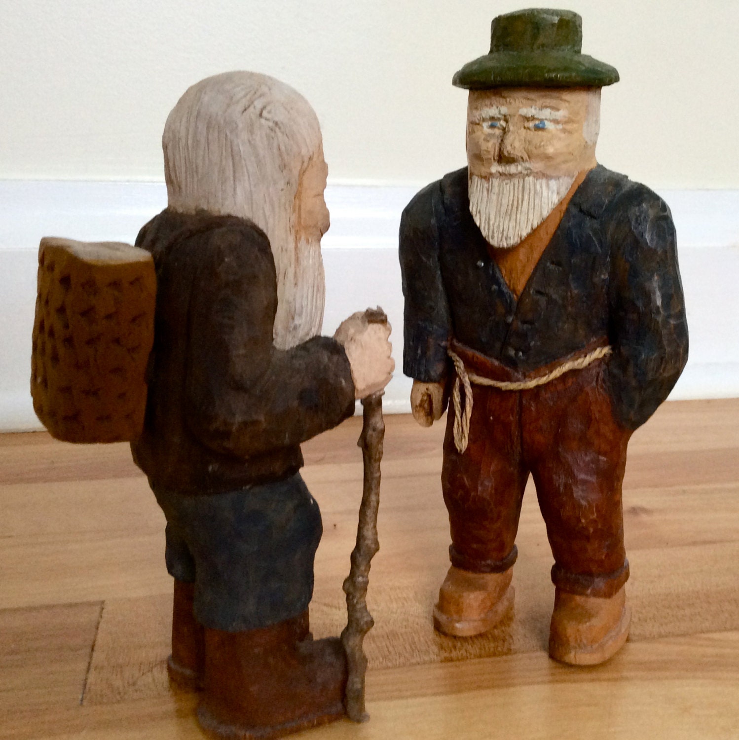 vintage wood carved figures