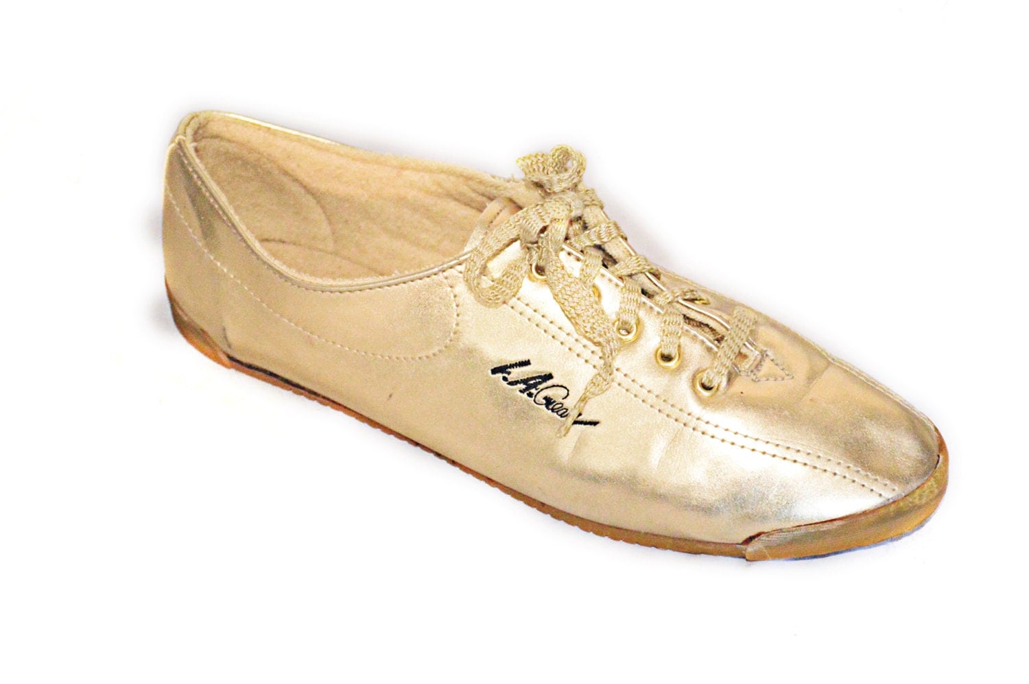Vintage 90s Gold Metallic LA Gear Shoes Sneakers Tennis Shoes
