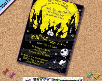 Nightmare before Christmas BIRTHDAY INVITATIONS INVITES Halloween Party Haunted house Horror Movies Other Party Supplies Sold Seperately