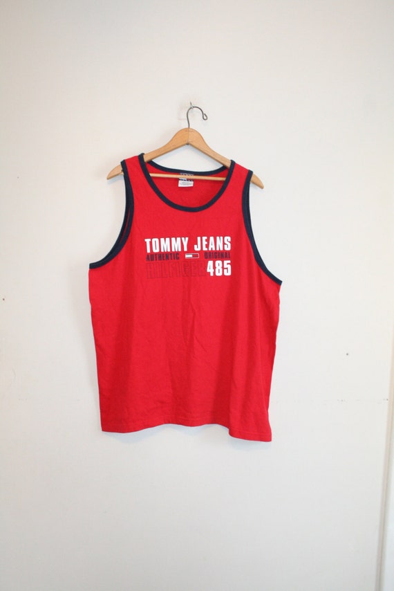 TOMMY TANK TOP // size mens large // 90s // tommy by