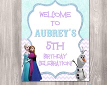 Popular items for frozen party signs on Etsy