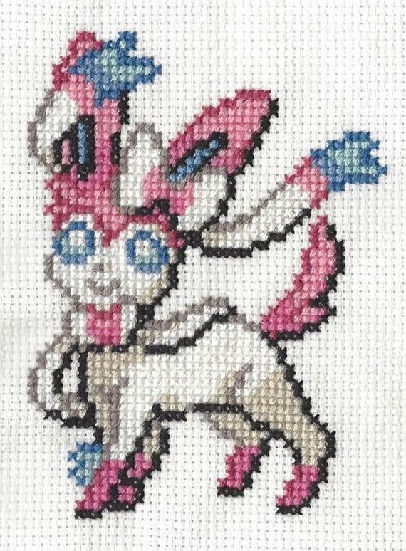 Sylveon Pokemon Cross Stitch Pattern