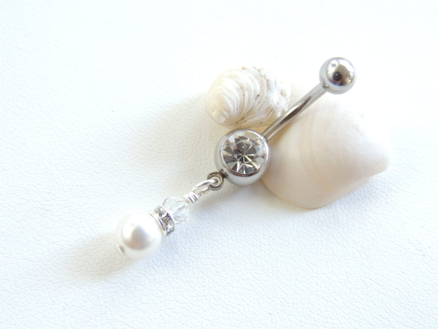 Pearl Belly Button Ring Pearl Navel Ring Belly Button Ring