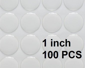 100pcs 1 inch (2.54cm) High Quality Clear Round Epoxy Stickers for Bottle Caps and Pendants, Wholesale Bottle Cap stickers E001