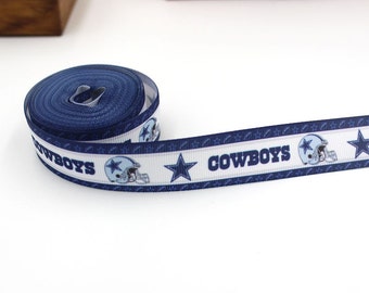 5 Yards 7/8 inch Grosgrain Ribbon Dallas Cowboys NFL Football Ribbon - SR3