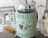 French Press Coffee Tea Pot Cozy Warmer, Gray green Cozy, Cover, Choose color, Available 1 litre/8-12 cup cafetiere