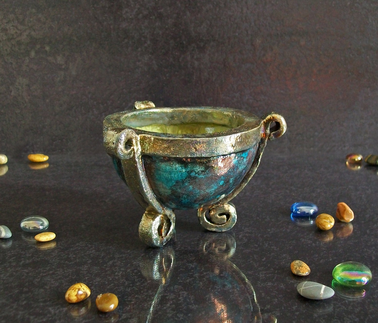 raku pottery ashtray ceramic bowl cauldron bowl tea light