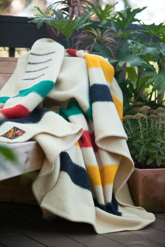 Eatons Trapper Point Wool Blanket Vintage 4 Point Blanket