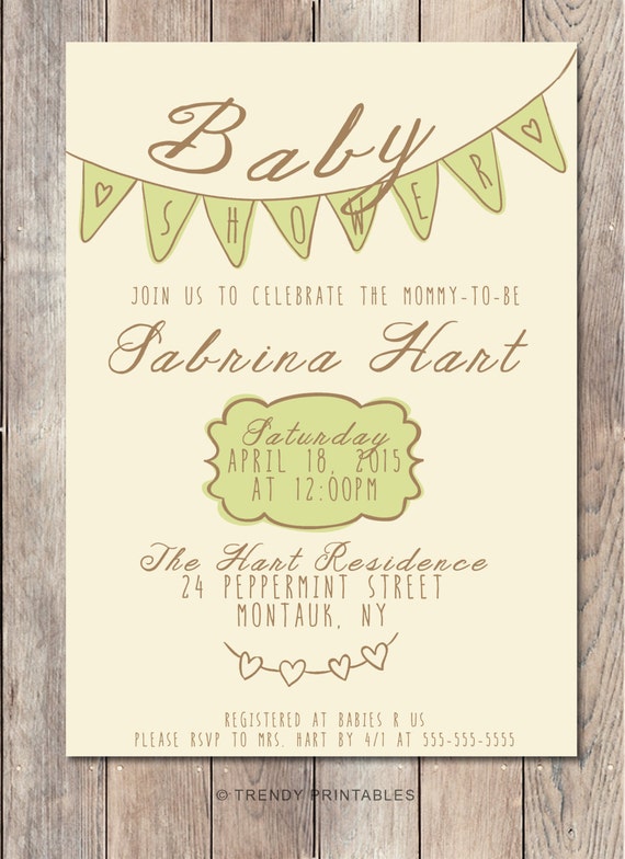 Baby Shower Invitation Neutral Baby Shower by TrendyPrintables