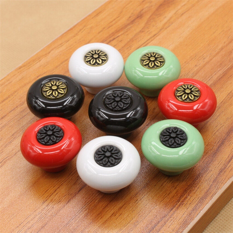 Colorful Knobs Dresser Knob Drawer Pulls Handles Ceramic Knobs