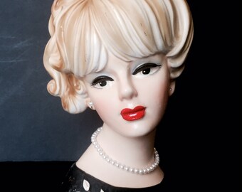 Vintage Napcoware 1950s Head Vase--Free Shipping
