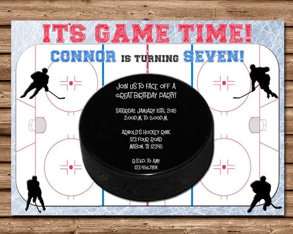 Hockey Puck Invitations 1