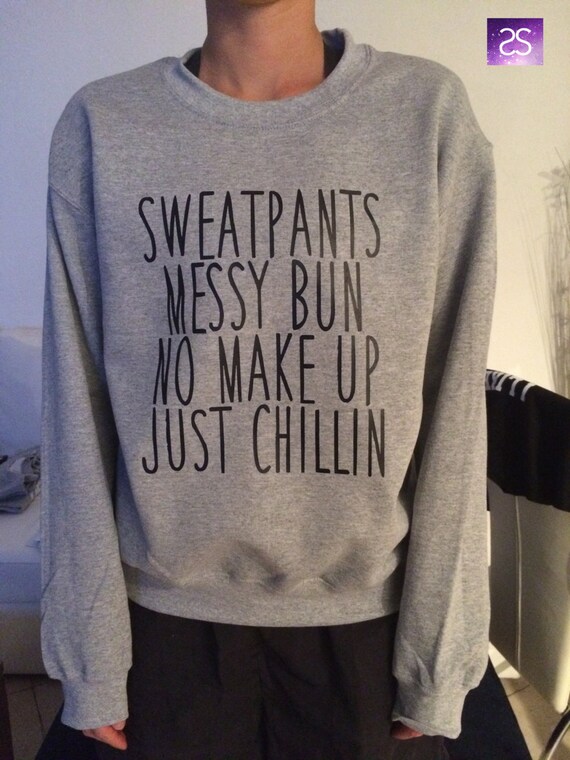 sweatpants messy  bun  no make up just chilin by stupidstyle 
