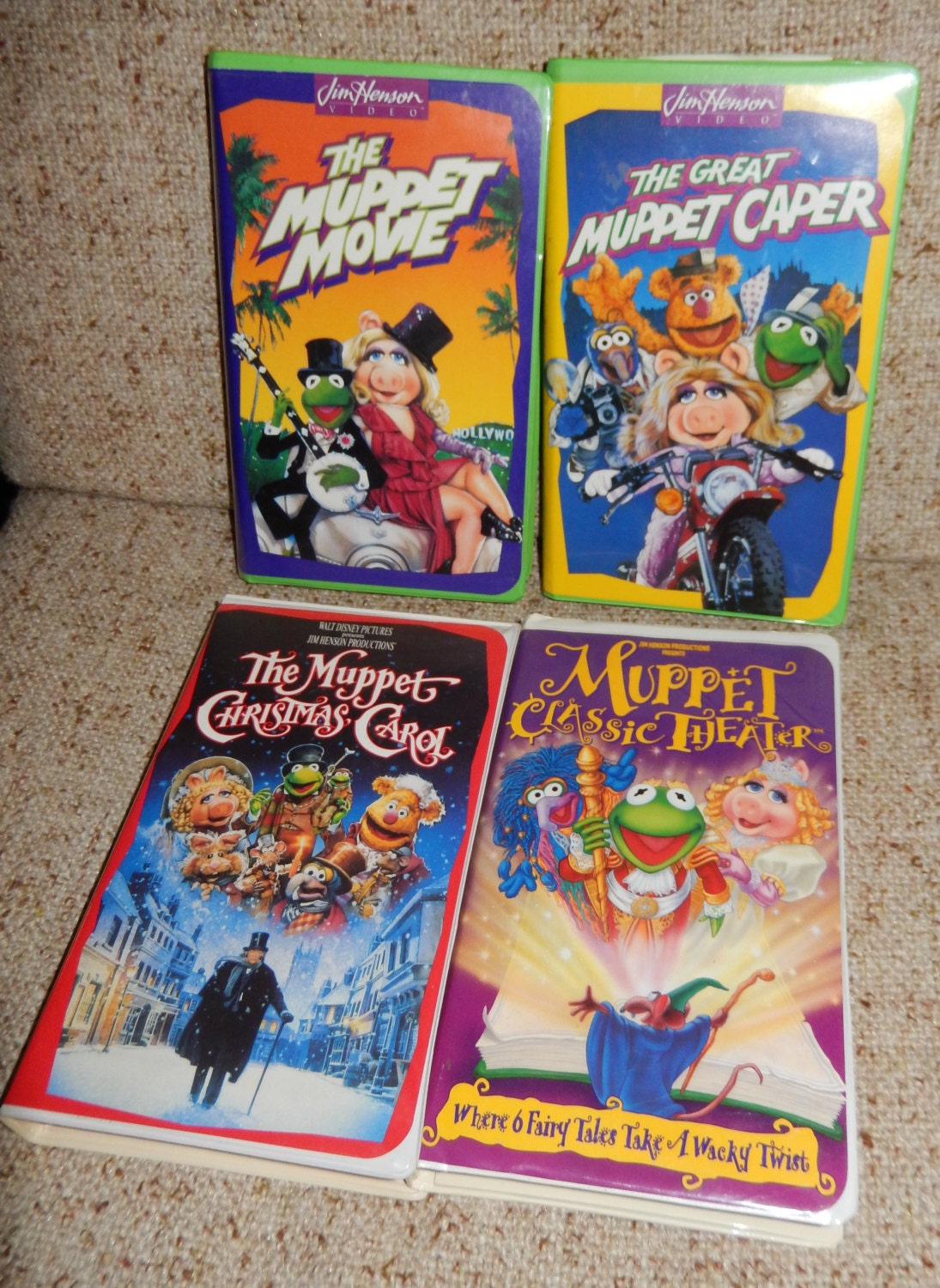 Set of 4 Vintage Jim Henson's Muppet VHS Tapes by charactermania