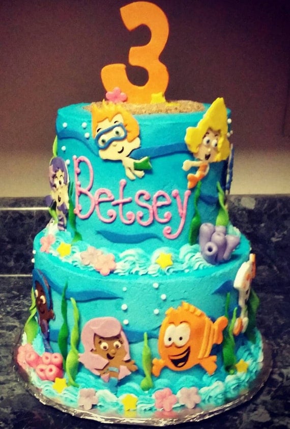 Handmade Edible Fondant Bubble Guppies inspired cake by ...