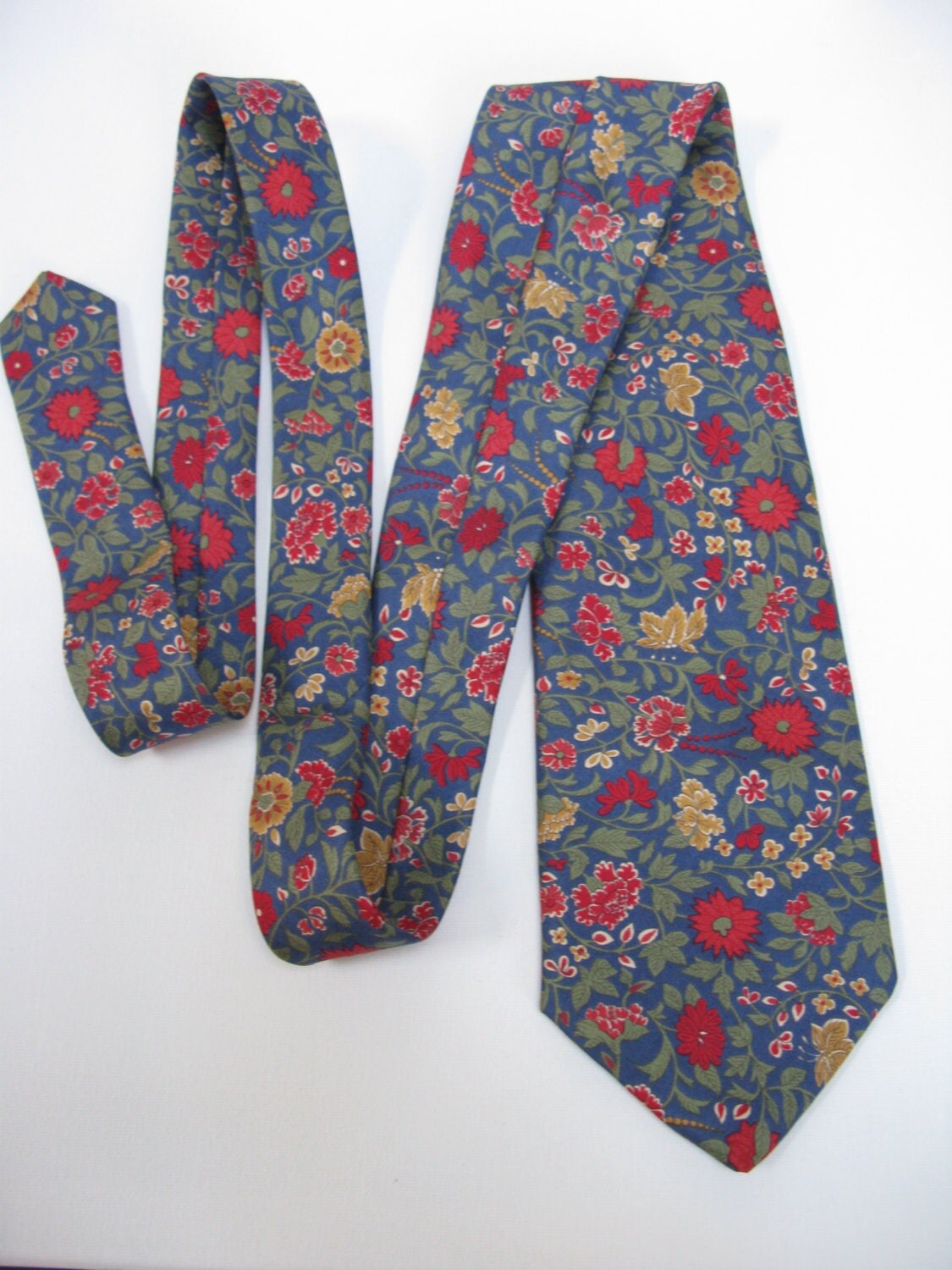 St Michael Silk Tie – Vintage Floral Tie – Vintage Necktie – Silk ...