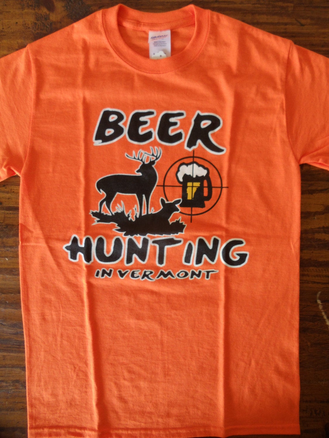 Beer Hunting in Vermont T-Shirt Funny Hunting T-Shirt 802
