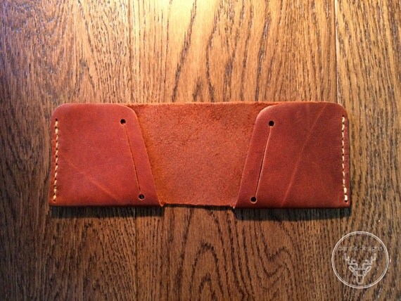 Mens leather wallet slim leather wallet Bifold by DanskiDesigns